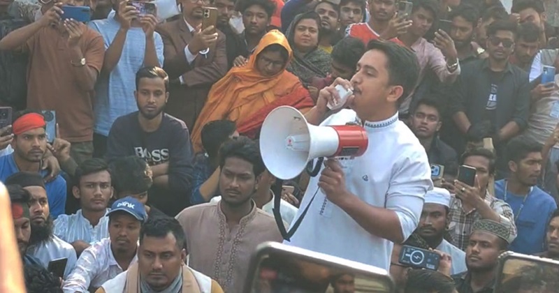 গাজীপুরে বিক্ষোভ সমাবেশে বক্তব্য দেন সারজিস আলম, ছবি : সংগৃহীত