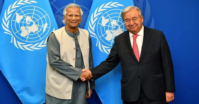 অ্যান্তনিও গুতেরেস ও ড. মুহাম্মদ ইউনূস, ছবি : সংগৃহীত