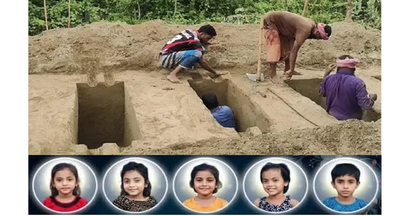 চাঁপাইনবাবগঞ্জে নদীতে ডুবে যাওয়া পাঁচ শিশুর রাতে দাফন সম্পন্ন
